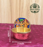 Brass Kumkum Pot Meenakshi Thirukalyanam 2 Inch