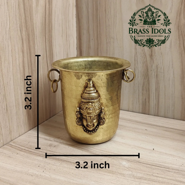 Brass Tirupati Balaji Pooja Glass 3.2 Inch