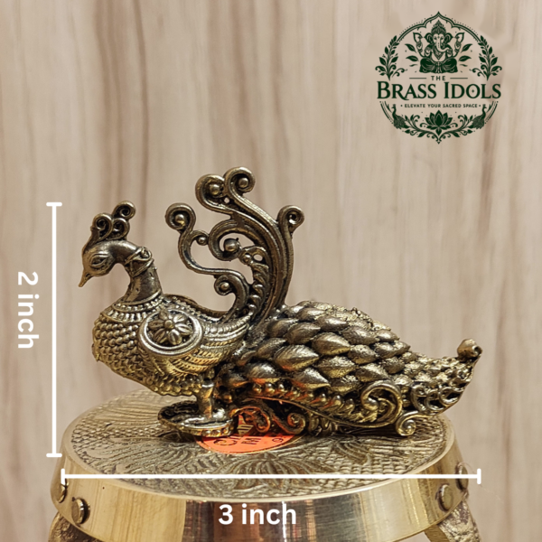 Brass Peacock Figurine 3 Inch