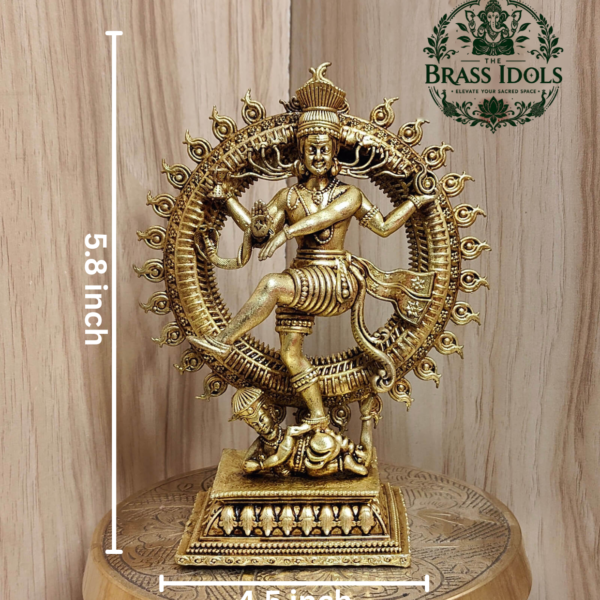 Premium Brass Nataraja Lord Shiva Statue 5.8 Inch