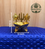 Brass Shanku Chakra Namah Diya 5 Inch