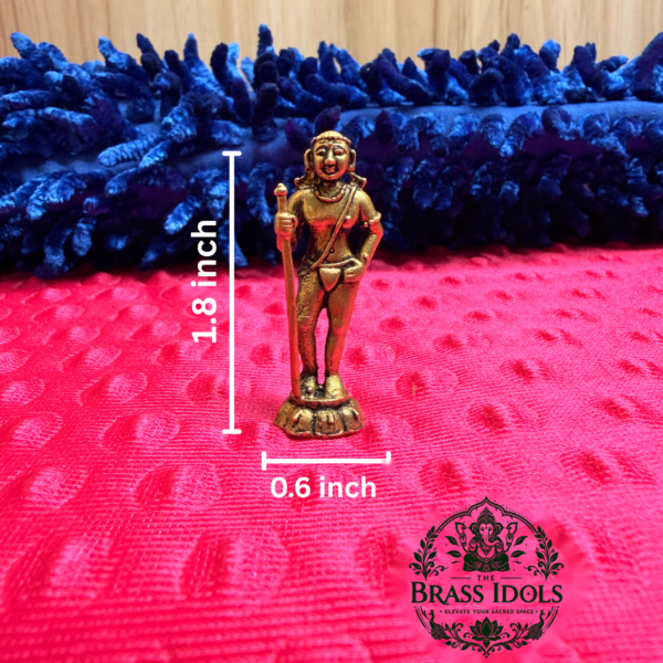 Premium Brass Palani Andi Murugan Statue 1.8 Inch