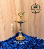 Brass Peacock Puja Diya 8 Inch