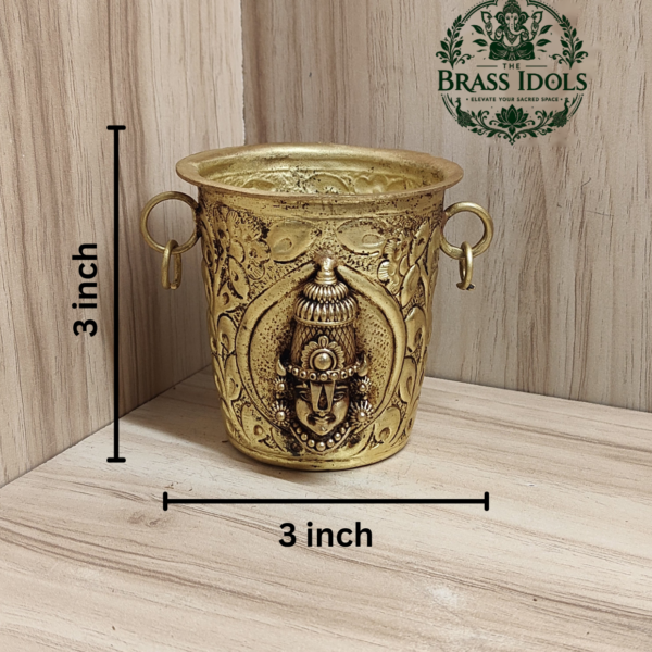 Premium Brass Tirupati Balaji Pooja Glass 3 Inch