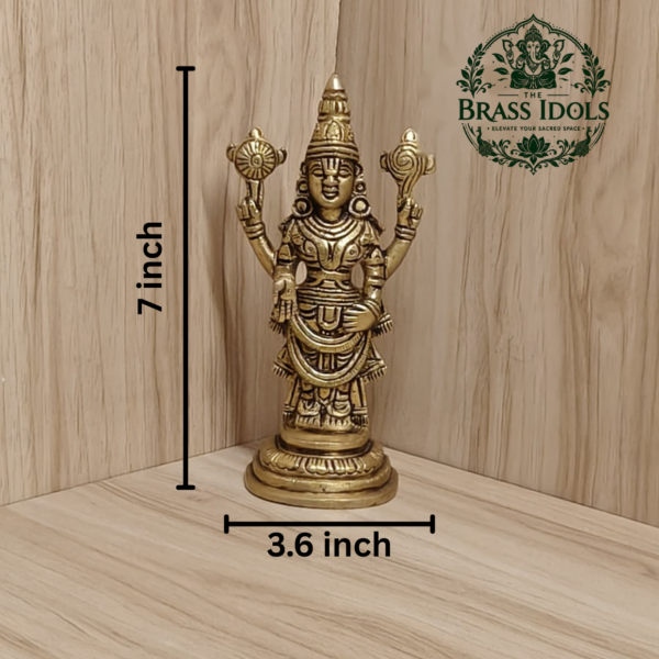 Brass Tirupati Balaji Perumal Idol 7 Inch