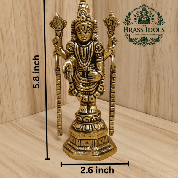 Brass Tirupati Balaji Idol 5.8 Inch
