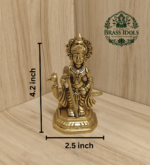 Brass Murugan Statue 4.2 Inch
