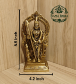Brass Murugan Statue 8.5 Inch