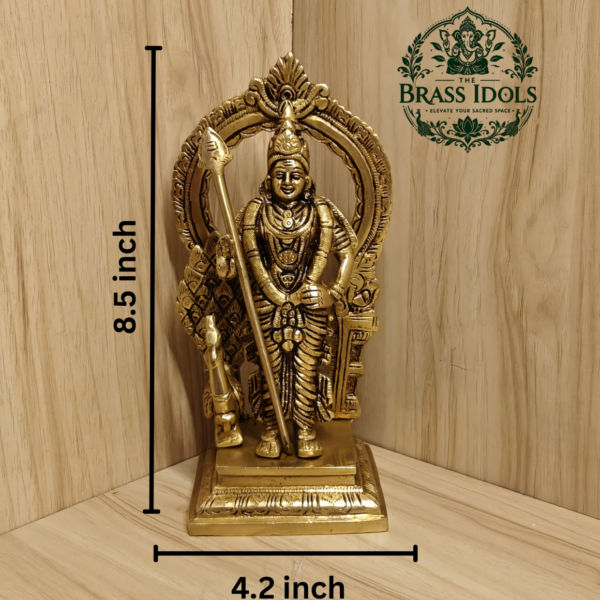 Brass Murugan Statue 8.5 Inch