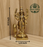 Brass Lord Murugan Peacock Idol 4.5 Inch