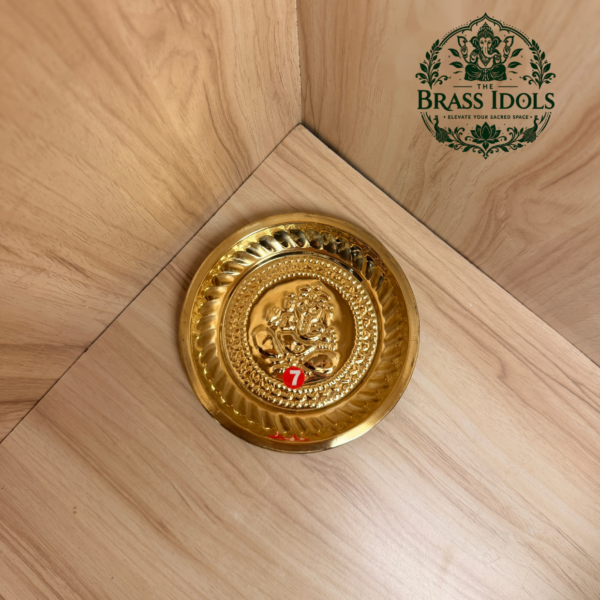 Brass Mini Pooja Plate 6.2 Inch