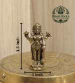 Miniature Brass Lord Vishnu Idol 1.5 Inch