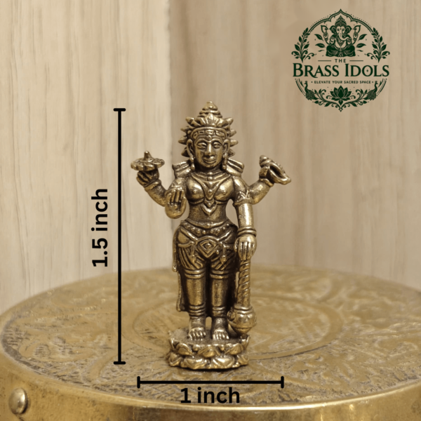Miniature Brass Lord Vishnu Idol 1.5 Inch