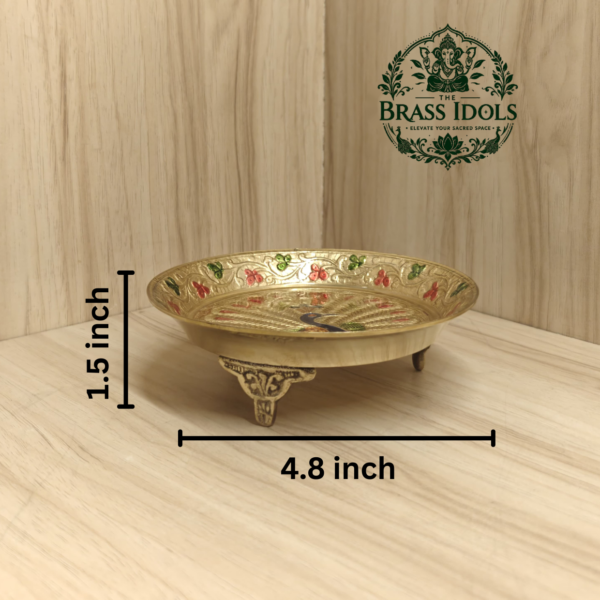 Brass Peacock Pin Tray 4.8 Inch