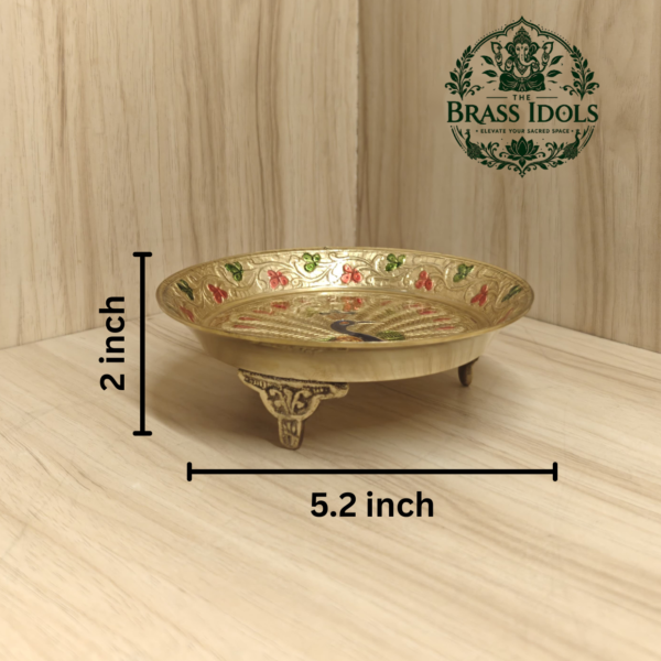 Brass Peacock Pin Tray 5.2 Inch