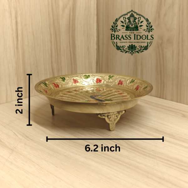 Brass Peacock Pin Tray 6.2 Inch
