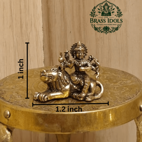 Miniature Brass Durga Devi Statue 1 Inch