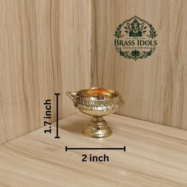 Brass Kubera Deepak Diya on Stand 2 Inch