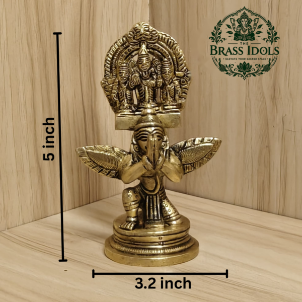 Brass Balaji on Garuda Statue 5 Inch