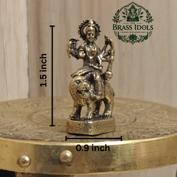 Miniature Brass Durga Devi Statue 1.5 Inch