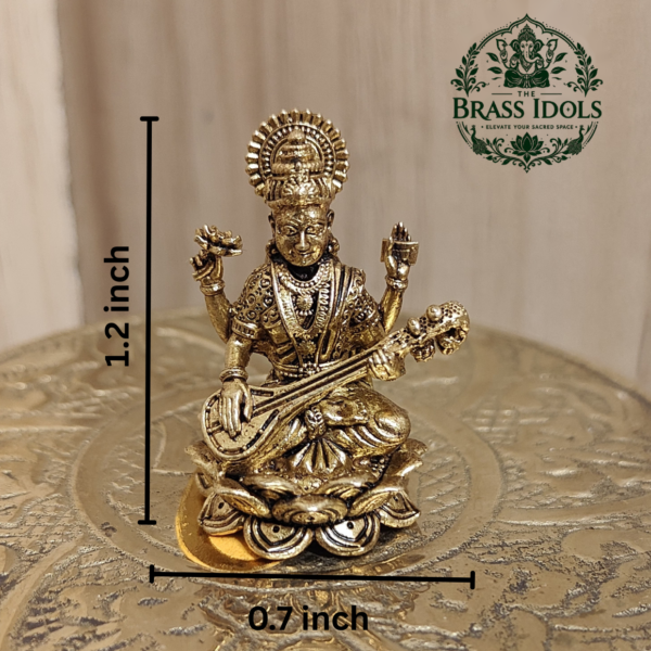 Panchaloha Saraswati Idol 1.2 Inch