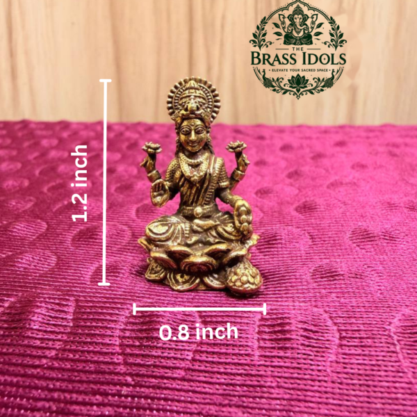 Miniature Brass Lakshmi Statue 1.2 Inch