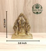 Brass Murugan Valli Deivanai Idol 4.2 Inch