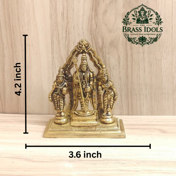Brass Murugan Valli Deivanai Idol 4.2 Inch
