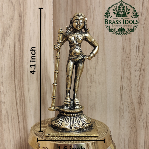 Premium Brass Palani Murugan Idol 4.1 Inch