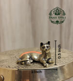 Miniature Brass Cat Figurine 0.5 Inch