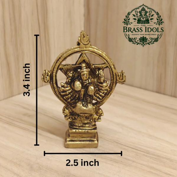 Brass Chakrathalwar Idol 3.4 Inch