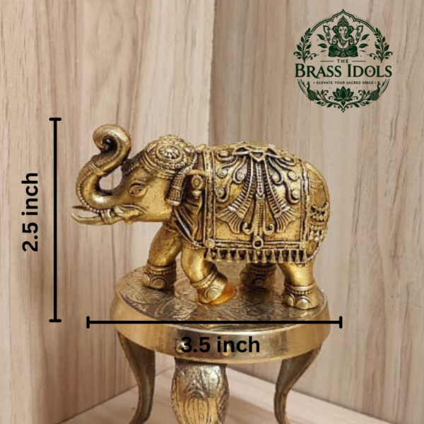 Premium Brass Elephant Statue 2.5 Inch