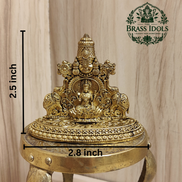 Premium Brass Tirupati Balaji with Gajalakshmi Statue 2.5 Inch