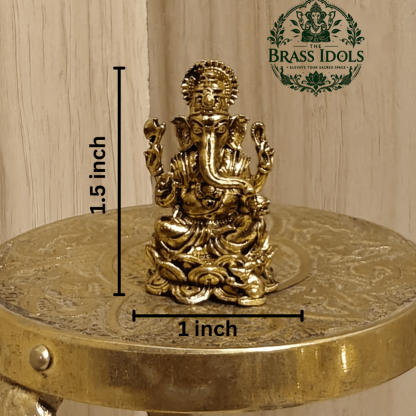 Miniature Brass Vinayagar Statue 1.5 Inch