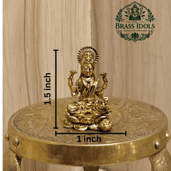 Miniature Brass Lakshmi Idol 1.5 Inch