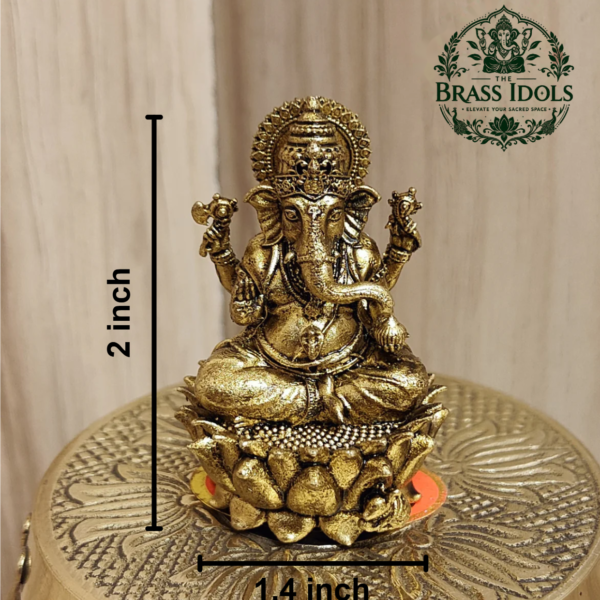 Premium Brass Ganesha Statue 2 inch