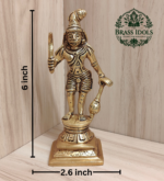 Brass Karuppasamy Statue 6 Inch