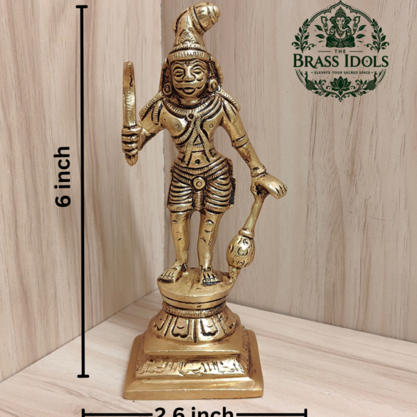 Brass Karuppasamy Statue 6 Inch
