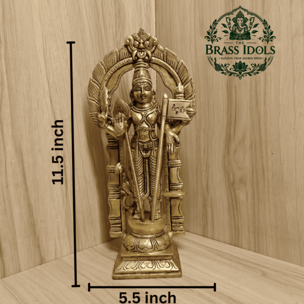 Brass Thiruvachi Murugan Statue 11.5 Inch