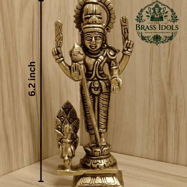Brass Murugan Statue 6.2 Inch