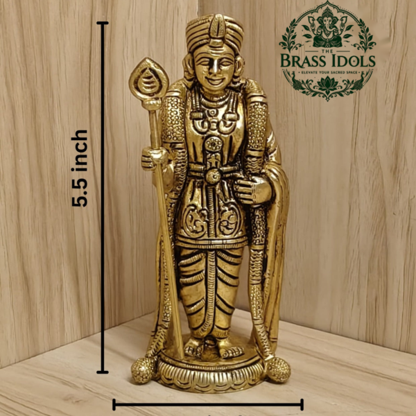 Brass Murugan Statue 5.5 Inch