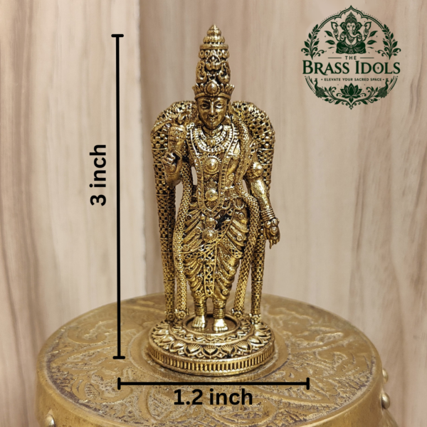Premium Brass Meenakshi Amman Statue 3 Inch
