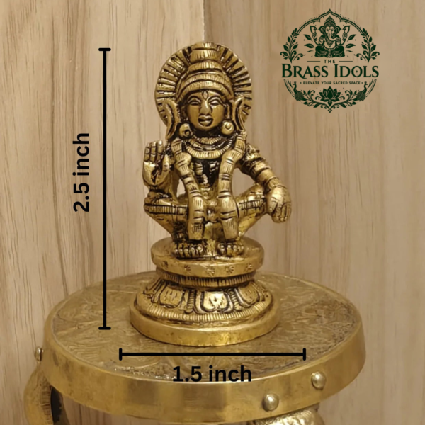 Brass Ayyappan Swami Statue 2.5 Inch