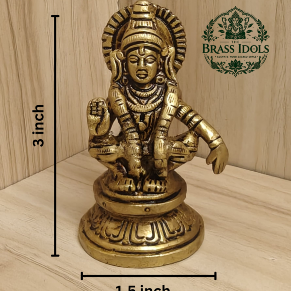 Brass Ayyappan Statue 3 Inch