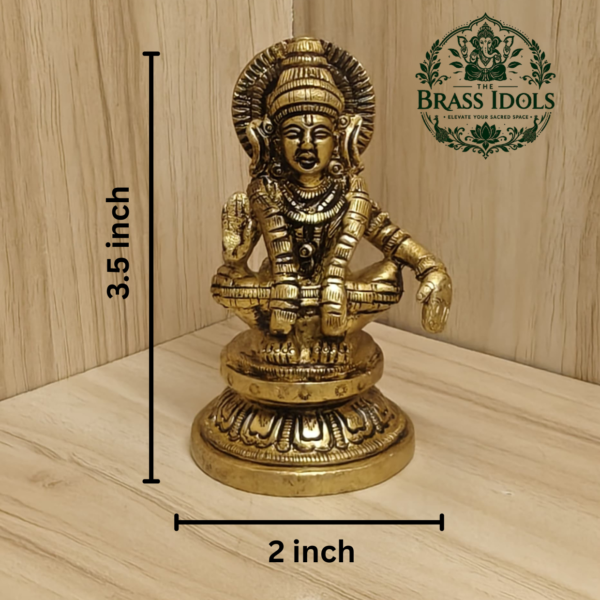 Brass Ayyappan Statue 3.5 Inch
