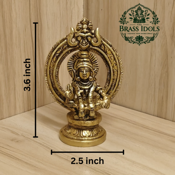 Brass Ayyappan Statue 3.6 Inch
