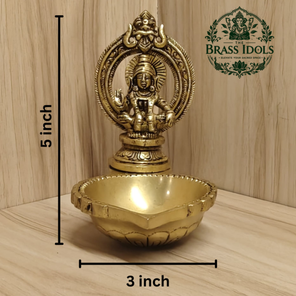 Brass Ayyappan Statue Diya 5 Inch