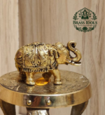 Premium Brass Elephant Statue 1.5 Inch