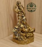 Brass Kubera Lakshmi Statue 5.9 Inch