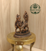Copper Kamadhenu with Calf Statue 2.6 Inch
